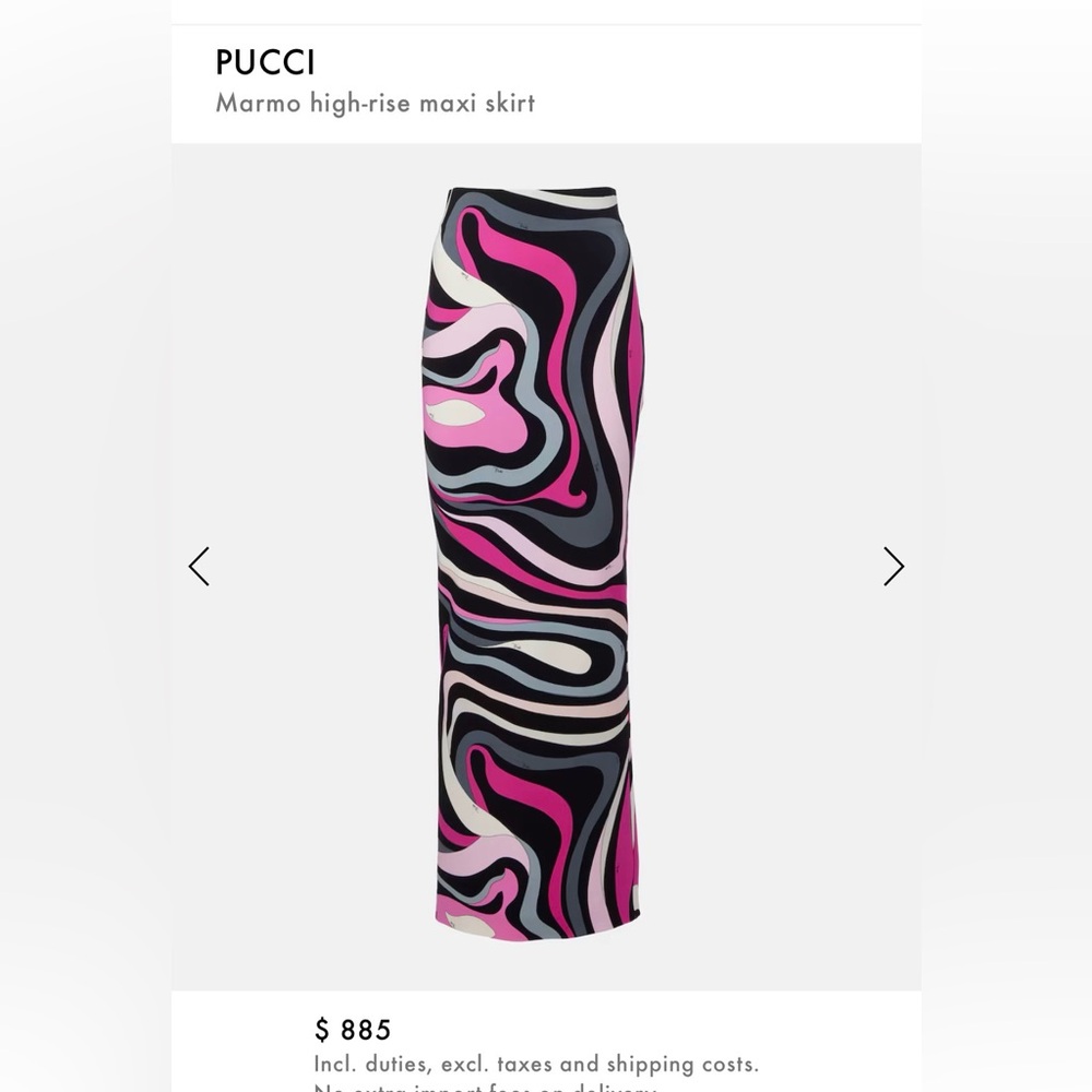 Emilio Pucci Pink and Black Maxi Skirt WITH TAGS